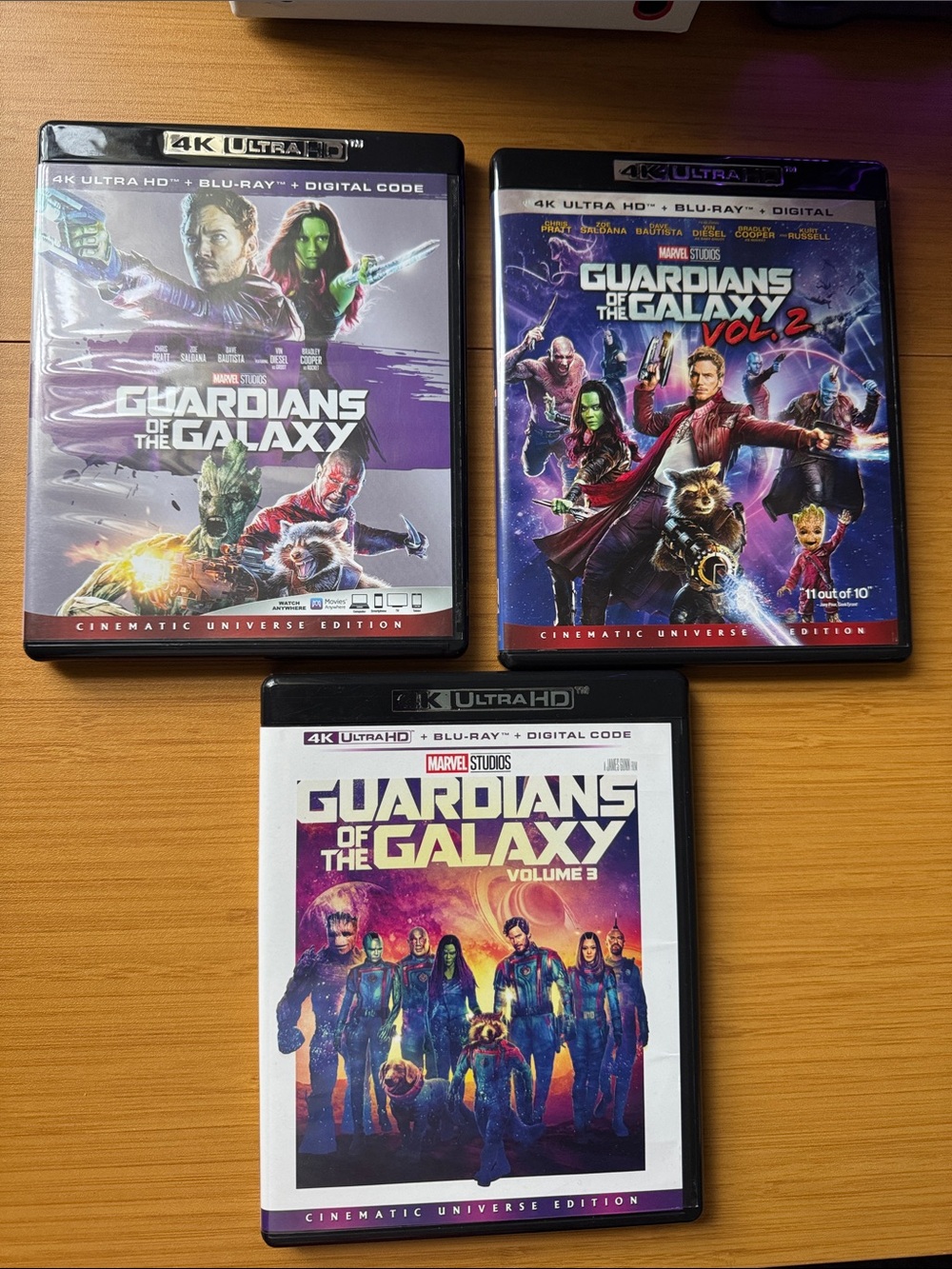 Guardians of The Galaxy 1 2 3 Movie collection 4k UHD Marvel Disney Complete
